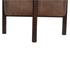 Brown Leather Footstool with Solid Wood Legs